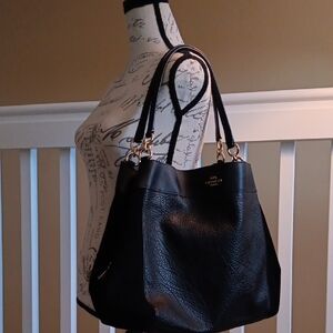 Coach Black Pebbled Leather Tote